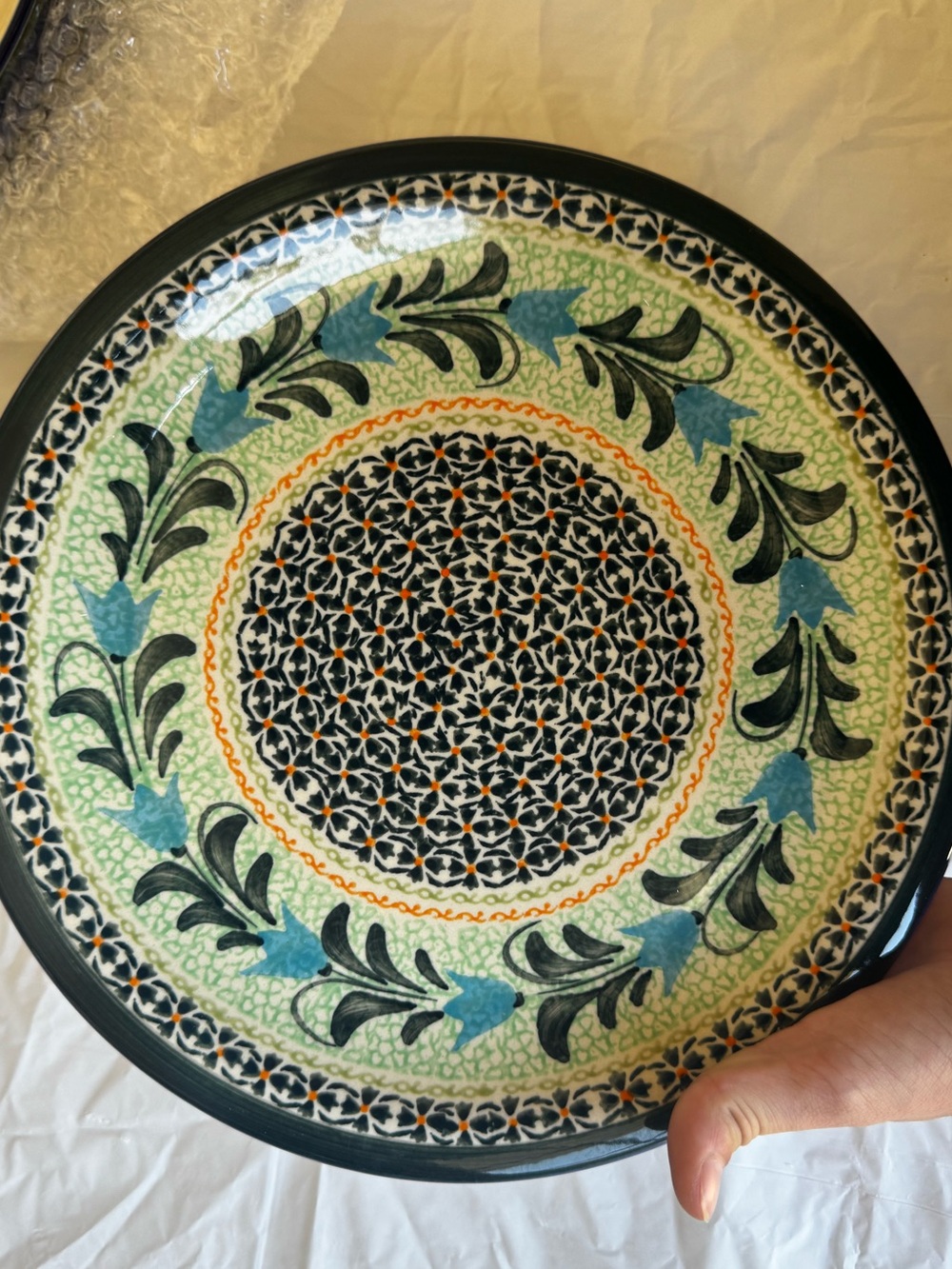 Vintage Unikat Signed Polish Pottery Plate